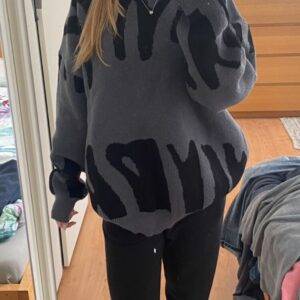 Pullover Design Grau/Schwarz XL