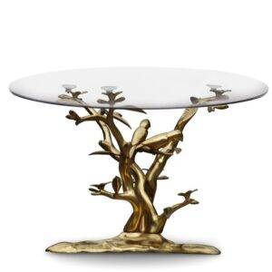 Couchtisch Messing Vintage Design WILLY DARO Vögel Zweige Äste