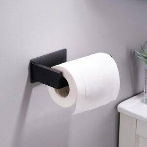 Toilettenpapierhalter ohne Bohren, Selbstklebend Toilettenpapierrollenhalter Edelstahl Klopapierhalter Wc Halter Rollenhalter Klorollenhalter Papierhalter für Küche und Badzimmer, Schwarz