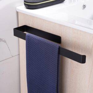 Handtuchhalter ohne Bohren, 304 Edelstahl Handtuchstange zum Kleben für Bad & Küche, Matt Schwarz