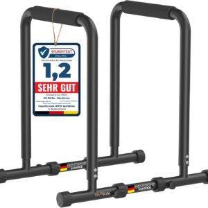 DH FitLife Dip Barren Bars | Dip Station | Kraftstation Fitnessgerät für Zuhause | Parallettes Calisthenics Training Equipment | Krafttraining 80-100 cm individuell verstellba