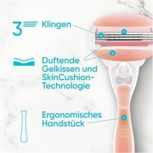 Gillette Venus ComfortGlide Spa Breeze Damenrasierer, 1 Ersatzklingen, rutschfestes, ergonomisches Handstück