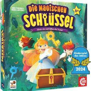 Game Factory 646323 Die Magischen Schlüssel, Zauberhaftes Würfelspiel für Kinder ab 6 Jahren, Familienspiel für 2-4 Spieler, Kinderspiel des Jahres 2024