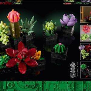 LEGO Botanicals Sukkulenten - Künstliche Blumen Bauset für Erwachsene - Blumenstrauß Bauset - Kreatives Hobby und Home Deko - Geschenkidee für Frauen & Männer - Botanik Kollektion (9 Pflanzen) 10309