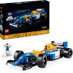 LEGO Icons Williams Racing FW14B mit Nigel Mansell - F1 Modellauto Set mit Rennfahrer Minifigur zum Sammeln - Schreibtischdeko mit Ständer - Geschenk für Erwachsene & Jugendliche Motorsportfans 10353