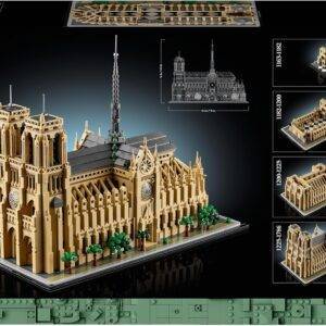 LEGO Architecture Notre-Dame de Paris, Sammlerstück für Erwachsene, Souvenir aus Frankreich, Geschenk für Frauen, Männer, Globetrotter und alle Geschichtsbegeisterten, architektonische Modellbau 21061