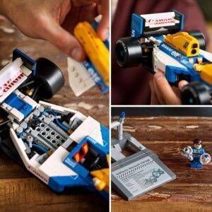 LEGO Icons Williams Racing FW14B mit Nigel Mansell - F1 Modellauto Set mit Rennfahrer Minifigur zum Sammeln - Schreibtischdeko mit Ständer - Geschenk für Erwachsene & Jugendliche Motorsportfans 10353