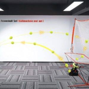 Tennis Maschine Mit Netz (12lb),Pickle bällewurfmaschinen Set für selbsttraining,Anfänger/Kinder/Trainer/Zuhause/Gericht, für alle Stufen/Alter,AC&Batterie