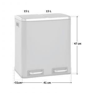 SVITA Mülltrennsystem Tretmülleimer 2x 15L (Verschiedene Varianten)