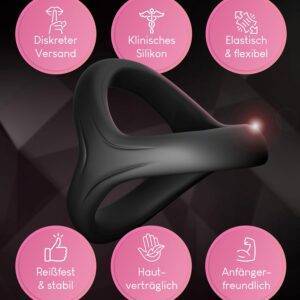 Premium Dreieckiger Penisring für eine längere und härtere Erektion,Penisring Dreier Cockring aus medizinischem Silikon Sexspielzeug Cockringe Bondage