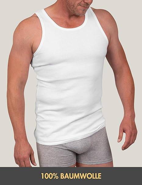 5er Pack Unterhemd Herren 100% Baumwolle, Tank Top, Herren Unterhemden, Hochwertige Ärmellos Unterziehshirt – Bild 2