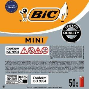 BIC Feuerzeuge BIC J25 Feuerzeuge Mini Standard 50er Tray, 50 Feuerzeuge im Display 50-St