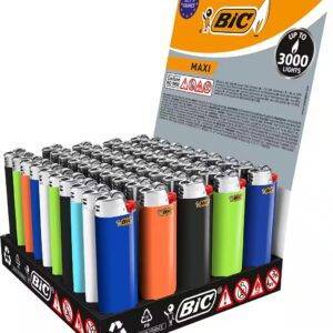 BIC Feuerzeuge BIC Feuerzeuge Maxi Standard 50er Tray, 50 Stück Reibrad-Feuerzeuge 50-St