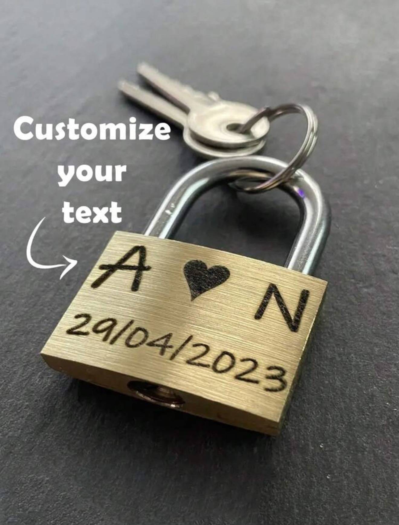 🔒Personalisierbares Metall-Liebesschloss mit Gravur – Dein einzigartiger Liebesbeweis!💘