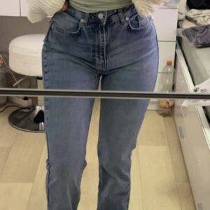 ???? Schlagjeans Damen 38 – 98 % Baumwolle – Lässig & bequem – Used-Look mit schrägen Taschen