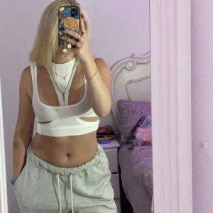 Weißes Top in XS – fast wie neu