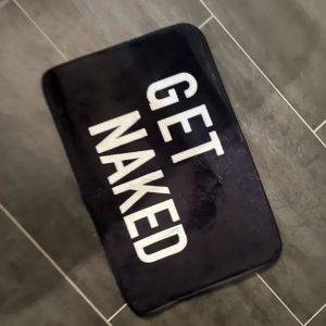 Fußmatte „Get Naked“ 60x40 cm – schwarz-weiß 🖤🤍