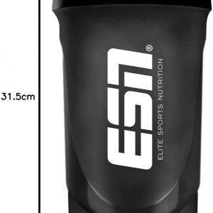 ESN Shaker, Black, 600 ml, auslaufsicher, Shaker mit Messskala zum einfachen Dosieren, frei von BPA & DEHP