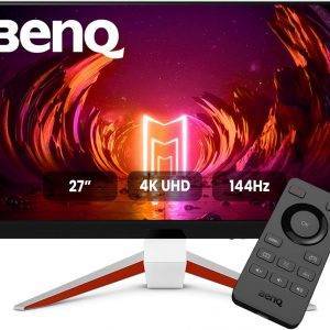 BenQ MOBIUZ EX2710U Gaming Monitor Weiß 27" 4K UHD IPS, 144Hz, 1ms, HDR600, HDMI 2.1 48Gbps, VRR für PS5, FreeSync Premium, 98% P3, Fernbedienung, Eye-Care, Lautsprecher 2.1
