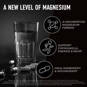 ESN Magnesium Complex, 90 Kapseln, 323 mg Magnesium pro Tagesportion, 4 in 1 Komplex Formel - Made in Germany