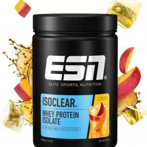 ESN ISOCLEAR Whey Isolate Protein Pulver, Mango Peach Iced Tea, 908 g, Proteinlimo mit fruchtig leckerem Geschmack, clear Whey - made in Germany