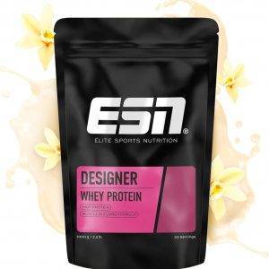 ESN Designer Whey Protein Pulver, Vanilla, 1 kg, bis zu 23 g Protein pro Portion, ideal zum Muskelaufbau und -erhalt - made in Germany