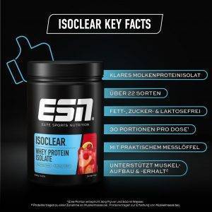 ESN ISOCLEAR Whey Isolate Protein Pulver, Cherry Lemonade, 908 g, Proteinlimo mit fruchtig leckerem Geschmack, clear Whey - made in Germany