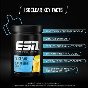 ESN ISOCLEAR Whey Isolate Protein Pulver, Lemon Iced Tea, 908 g, Proteinlimo mit fruchtig leckerem Geschmack, clear Whey - made in Germany