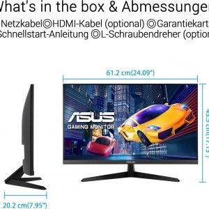 ASUS Eye Care VY279HGR - 27 Zoll Full HD Monitor - 120 Hz, 1ms MPRT, AdaptiveSync, GameFast Input - IPS Panel, Vesa 100x100, 16:9, 1920x1080, HDMI, D-Sub