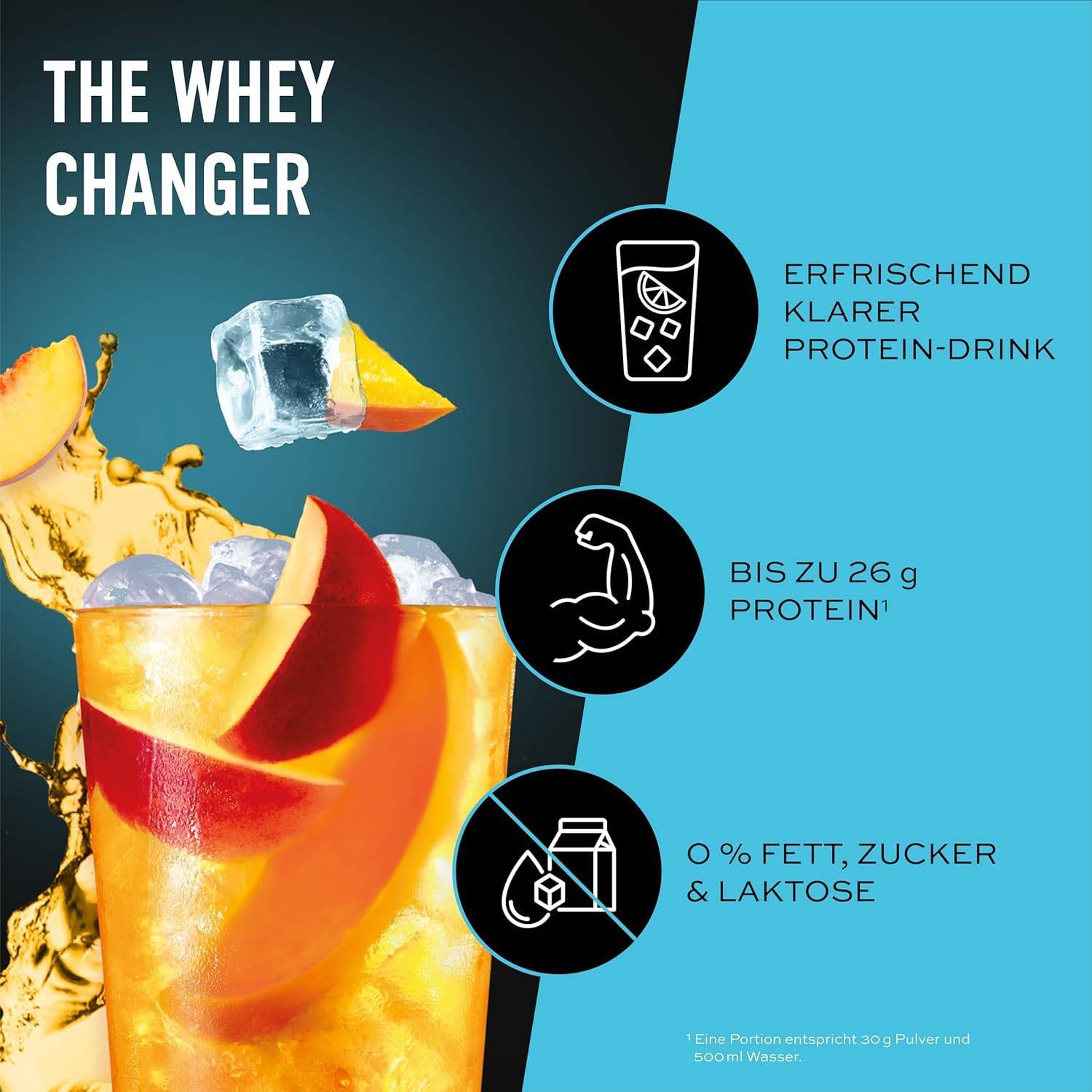 ESN ISOCLEAR Whey Isolate Protein Pulver, Mango Peach Iced Tea, 908 g, Proteinlimo mit fruchtig leckerem Geschmack, clear Whey - made in Germany – Bild 2