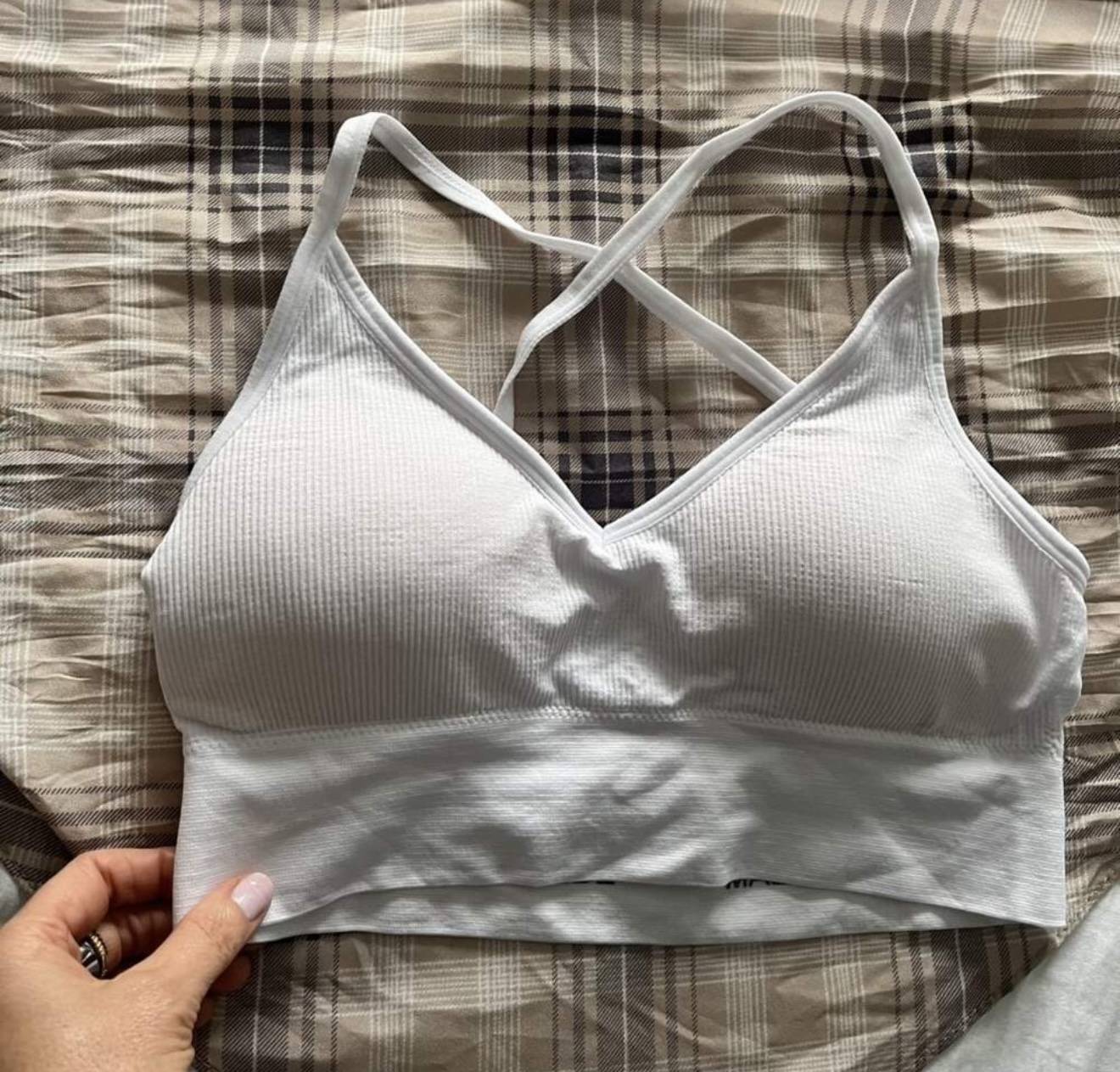 🖤 Rückenfreier Criss-Cross Yoga-BH (Größe L)