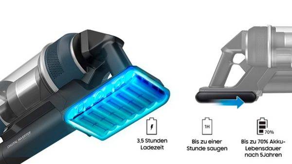 SAMSUNG Akku-Handstaubsauger VS20B95B73B/WD, BESPOKE Jet Plus Akku+ Wet & Clean – Bild 2