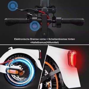 EVERCROSS TECH E-Scooter mit Straßenzulassung (ABE), 8.5 Zoll Elektroroller, Max 35Km mit APP, 7,8AH, 20Km/h, 400W Motor, 15KG Gewicht, Zwei Stoßdämpfer