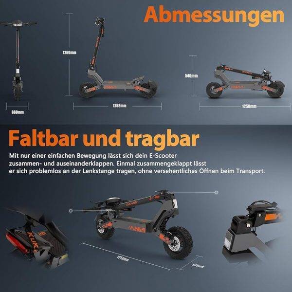 Kukirin E Scooter,Elektro Elektroroller Erwachsene Elektroscooter,E Roller Offroad,Elektro Scooter Roller,Patinete electrico(55 Km Reichweite),G2 Anleitung – Bild 5