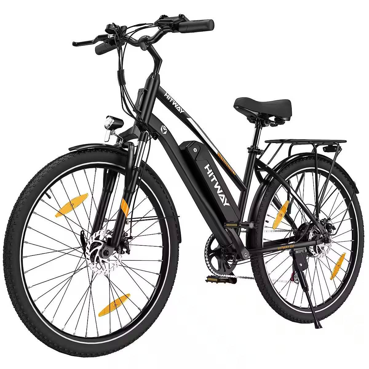 HITWAY E-Bike Pedelec 28 Zoll Elektrofahrrad für Damen Herren bis 35-100km 12Ah/13Ah Akku 7 Gang shimano SHIMANO Schaltwerk, Kettenschaltung, 250W Heckmotor, 432 Wh, Pedelec E-Citybike für Erwachsener 170-190cm, mit Schloss, Pumpe