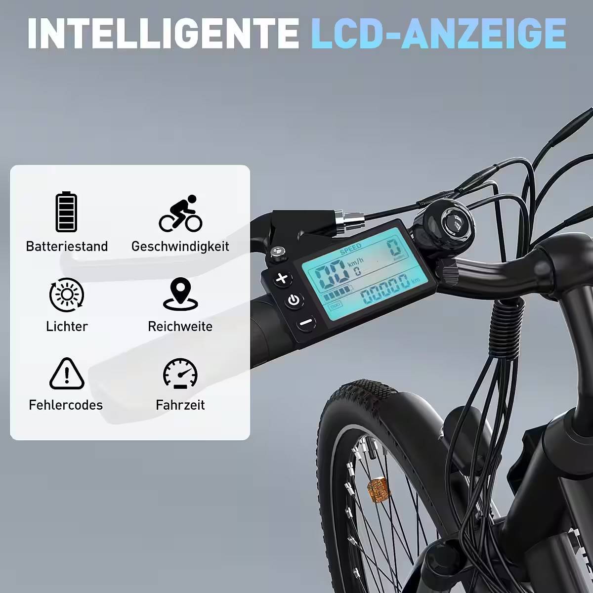 HITWAY E-Bike Pedelec 28 Zoll Elektrofahrrad für Damen Herren bis 35-100km 12Ah/13Ah Akku 7 Gang shimano SHIMANO Schaltwerk, Kettenschaltung, 250W Heckmotor, 432 Wh, Pedelec E-Citybike für Erwachsener 170-190cm, mit Schloss, Pumpe – Bild 4