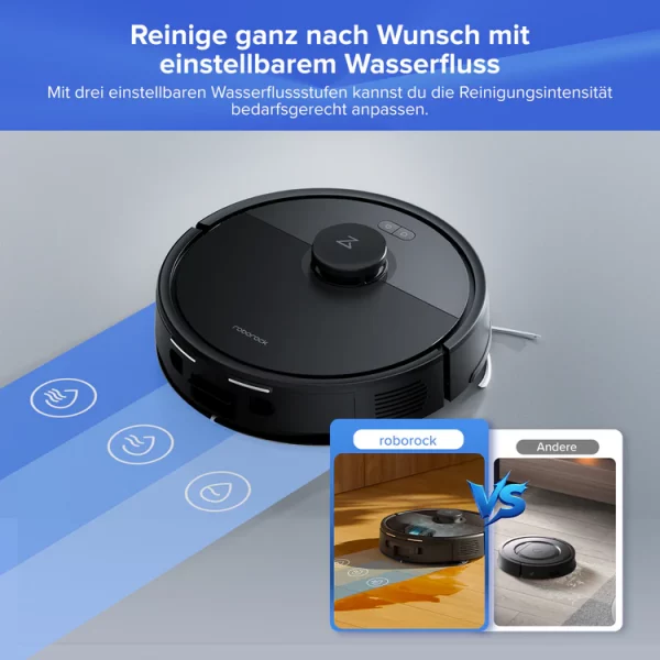 roborock Q7 L5+ Saugroboter mit Wischfunktion, Automatischer Staubentleerung, Dual Anti-Tangle System, 8.000 Pa Saugkraft, LiDAR-Navigation,Wischroboter für Teppich, Tierhaare, APP Steuerung(Schwarz) – Bild 3