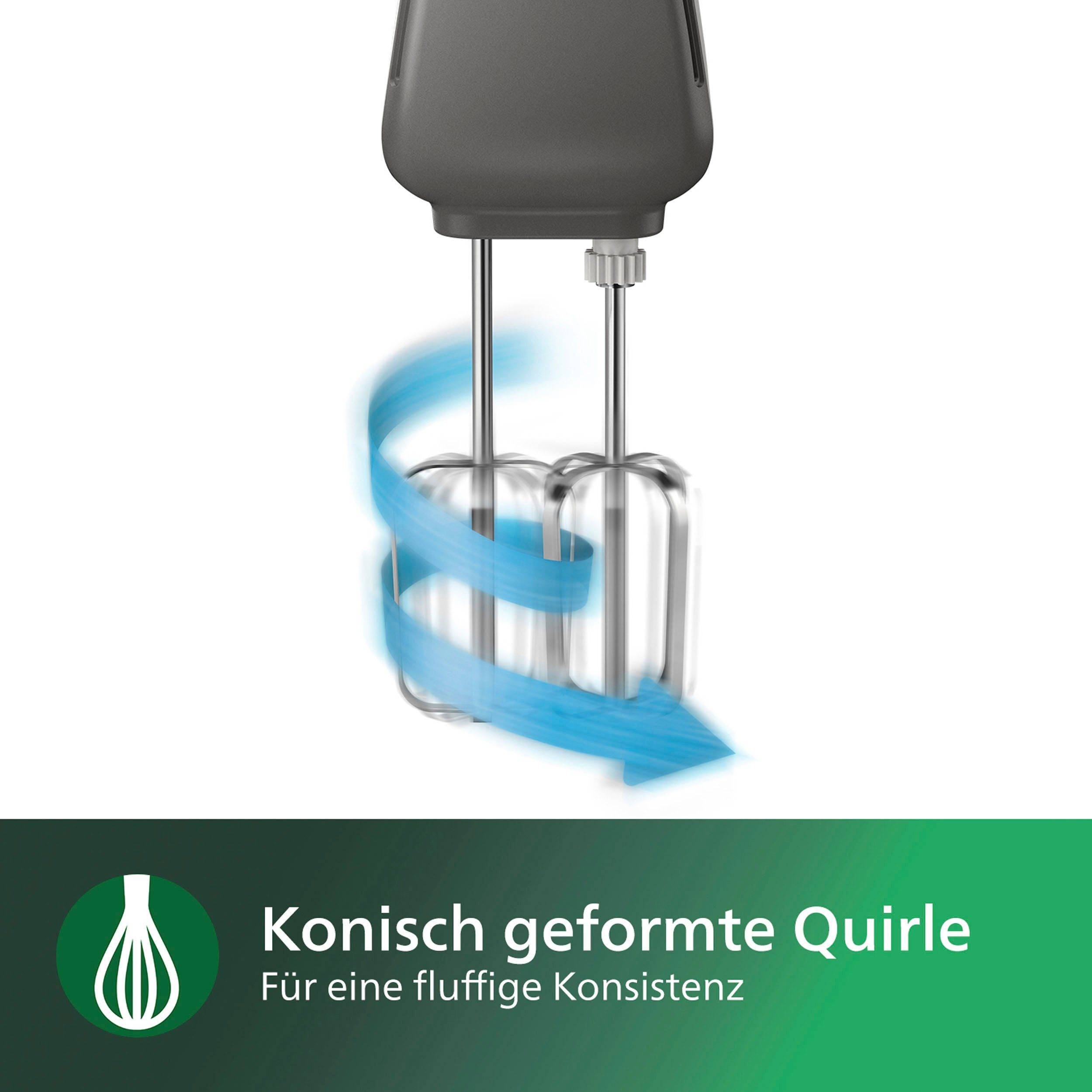 PHILIPS Handmixer HR3741/00 5 Geschwindigkeiten plus Turbo, inkl. Quirle und Knethaken – Bild 2