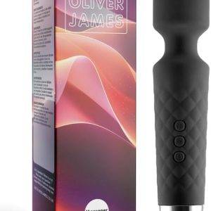 Vibrator für Frauen - Leises und Starkes Massagegerät + Akku - Sexspielzeug mit 20 Vibrationsmuster und 8 Geschwindigkeitsstufen - Kabelloser Dildo für Klitoris, G Spot - Oliver James (Schwarz)