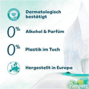 Pampers Harmonie Aqua Feuchttücher 15 Packungen mit jeweils 48 Feuchttüchern - 720 Feuchttücher, die helfen, den natürlichen pH-Wert der Haut wiederherzustellen, leichte Lotion mit 99% Wasser
