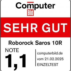 roborock Saros 10R Saugroboter mit Wischfunktion&angebbarem Wischmopp, 22,000 Pa, 7,98cm Ultra-Slim Design, StarSight System 2.0, Zero-Tangle System