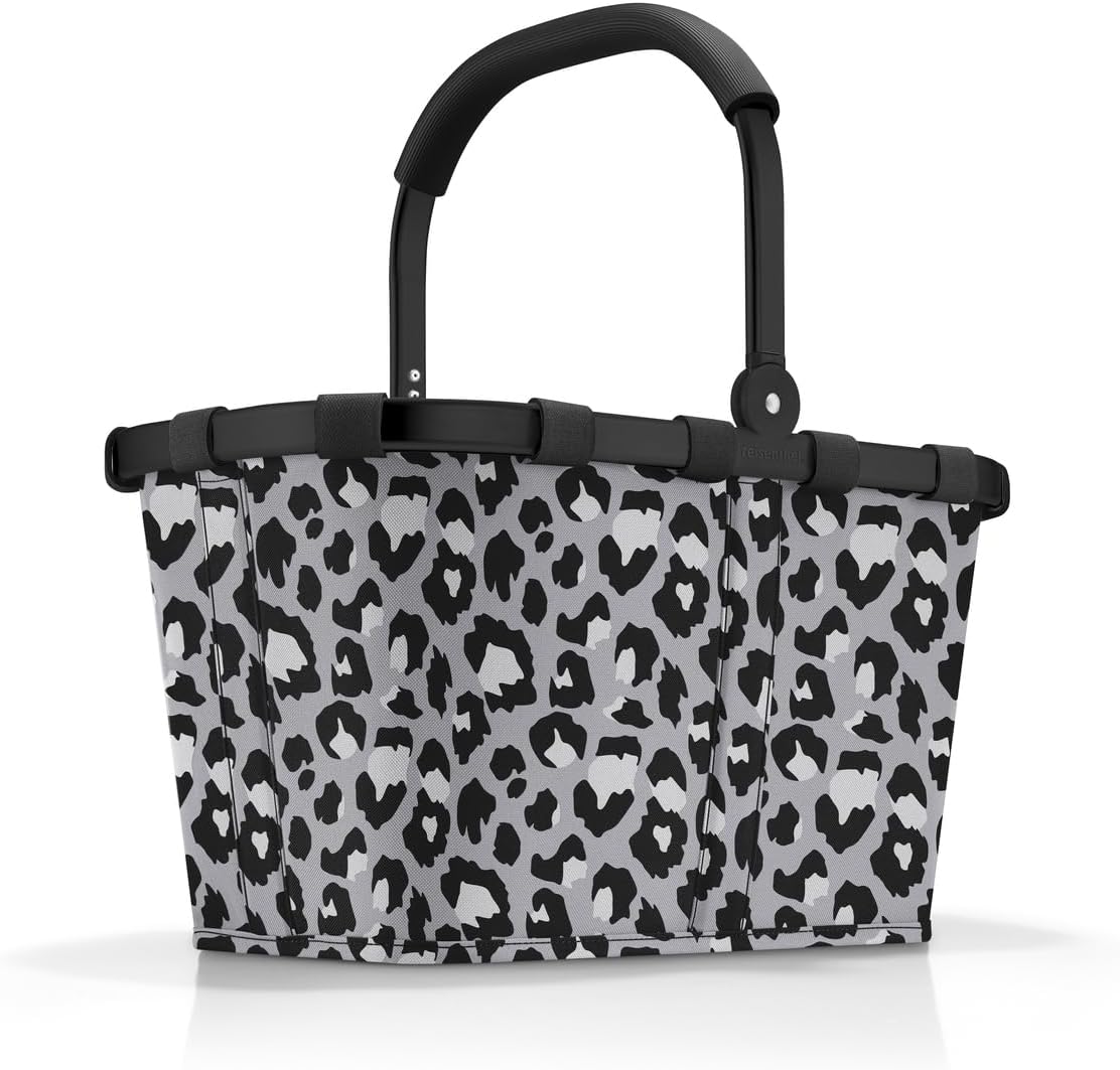 reisenthel carrybag frame leo nero – Stabiler Einkaufskorb mit viel Stauraum und praktischer Innentasche – Elegantes und wasserabweisendes Design