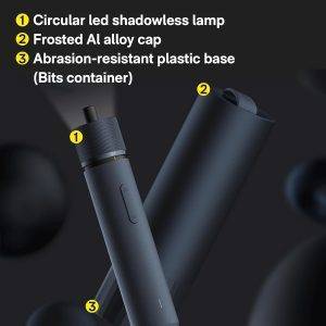 HOTO Elektroschrauber Wiederaufladbar, 3.6V Akkuschrauber Set USB-C, 3 Drehmomenteinstellungen, 1500mAh Akku, LED-Licht & 12 S2 Metallbits für Möbel/Elektrische Reparaturen