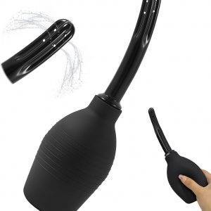 1 Stück Silikon Anal-Spülung,Analdusche und Vaginaldusche,Irrigator zur Darmreinigung,Intimdusche zur Analdusche,Einlauf zur darmreinigung (schwarz)