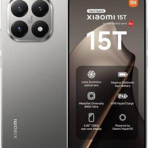 XIAOMI 15T, Smartphone 12+256GB, 6,83" 120Hz augenschonendes Display, MediaTek Dimensity 8400-Ultra, 50MP Leica Summilux Objektiv, 5500mAh, Titan, 2 Jahre Garantie