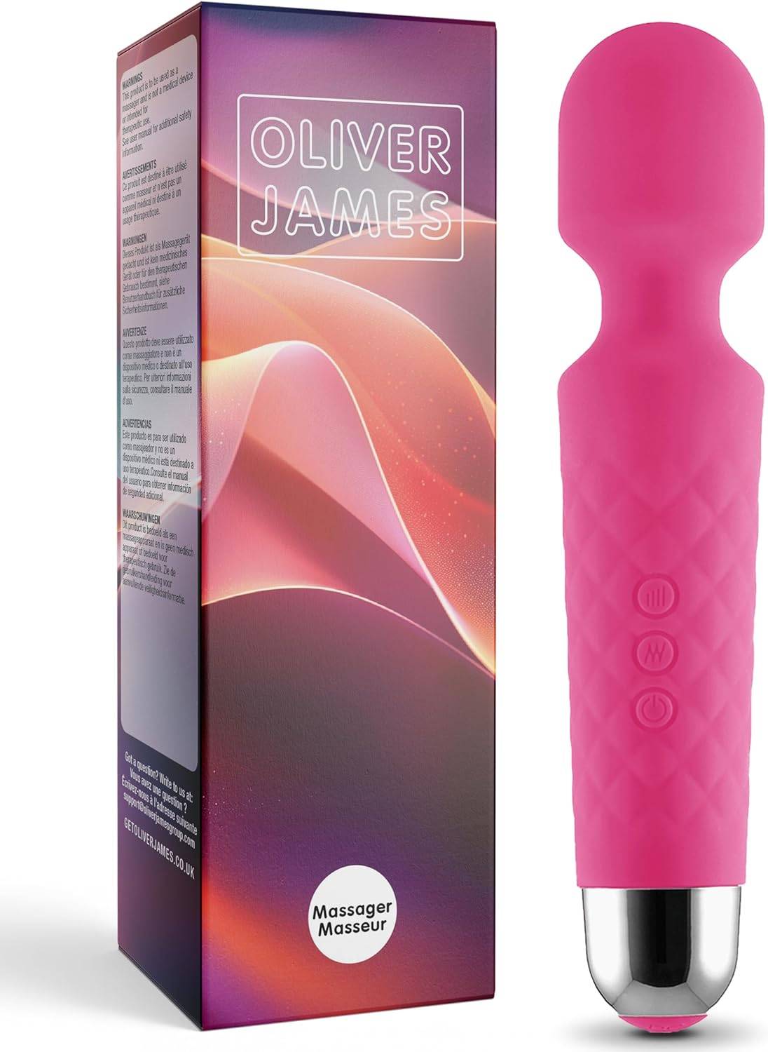 Vibrator für Frauen - Leises und Starkes Massagegerät + Akku - Sexspielzeug mit 20 Vibrationsmuster und 8 Geschwindigkeitsstufen - Kabelloser Dildo für Klitoris, G Spot - Oliver James (Rosa)
