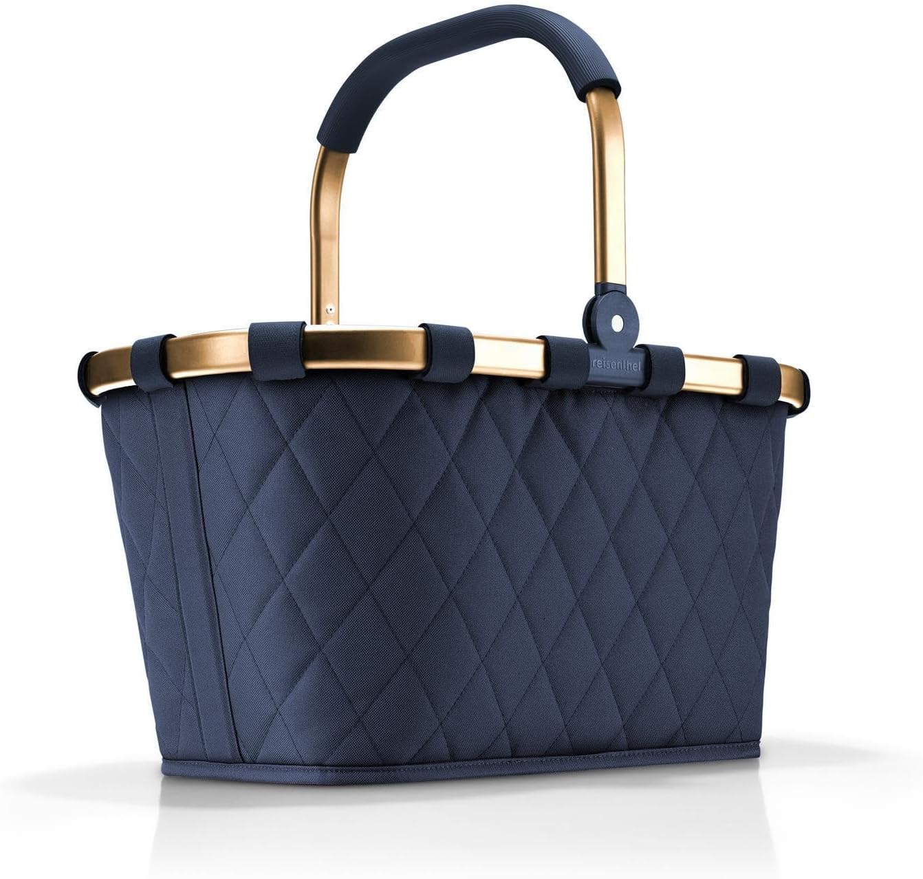 reisenthel carrybag frame rhombus midnight gold – Stabiler Einkaufskorb mit viel Stauraum und praktischer Innentasche – Elegantes und wasserabweisendes Design