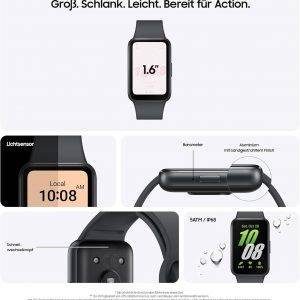 Samsung Galaxy Fit3 Smartwatch, Fitness-Uhr als Fitness Tracker und Aktivitätstracker, Gray, Inkl. 36 Monate Herstellergarantie