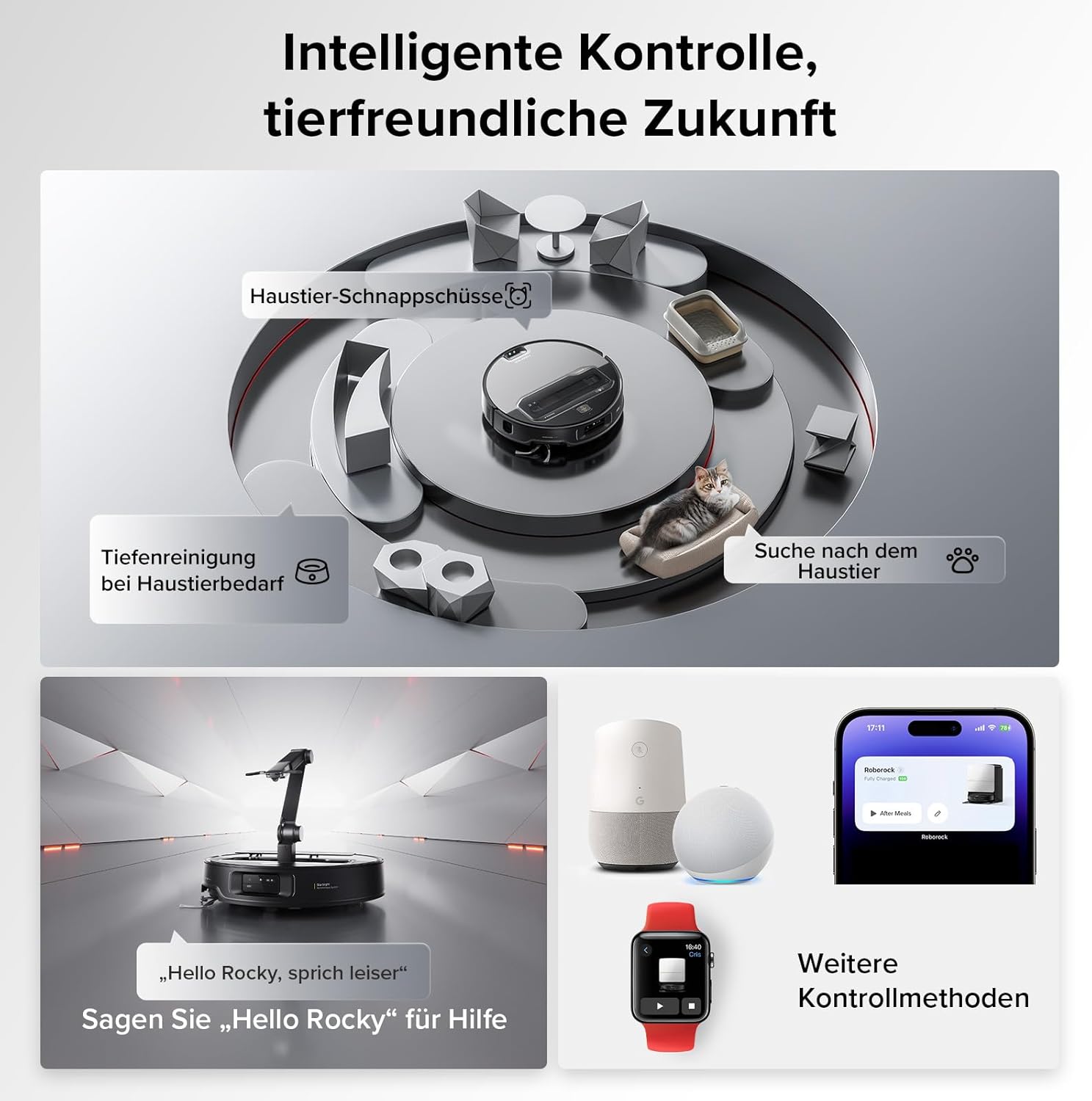 roborock Saros Z70 Saugroboter mit Wischfunktion, OmniGrip Arm, KI-gestützt, 22.000 Pa Saugkraft, 7.98 cm Ultra Slim, FlexiArm Riser, AdaptiLift Chassis, Heißwasser Mopp Waschen & Trocknen(Silber) – Bild 9