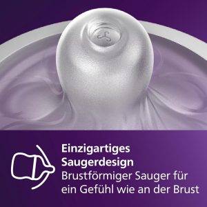 Philips Avent Natural Response Babyflasche mit 260 ml mit Saugern für mittleren Nahrungsfluss (Durchflussrate 3), 3er-Pack, SCY903/03